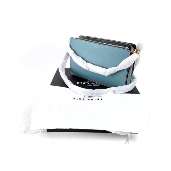 Pre Loved coach Leather Crossbody ZipTop Women blue | blue Crossbody Bags - Picture 7 of 8